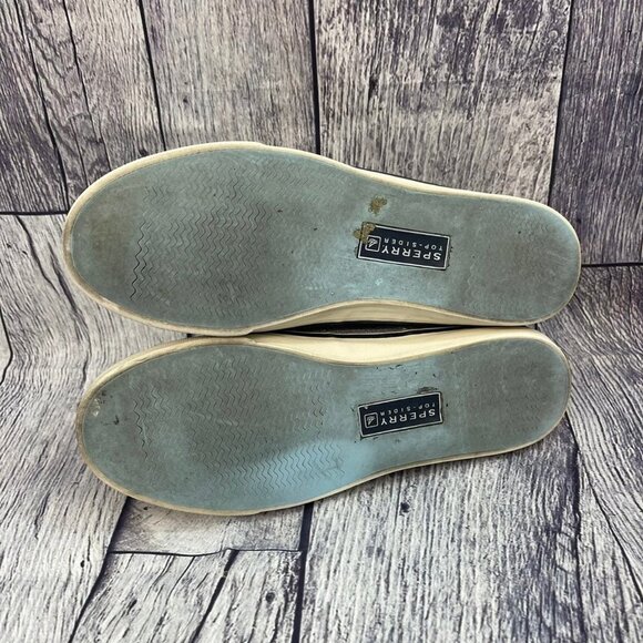 Sperry Bahama 2 Eye Boat Shoes Women's size 6 Slip On Sneaker Blue Sequins Shiny - Picture 9 of 11